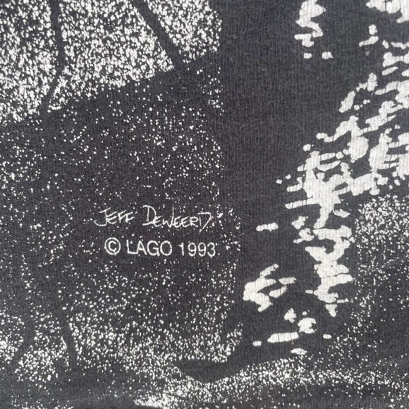 Vintage Wolf All Over Print T-Shirt Men's Large - Picture 3 of 5